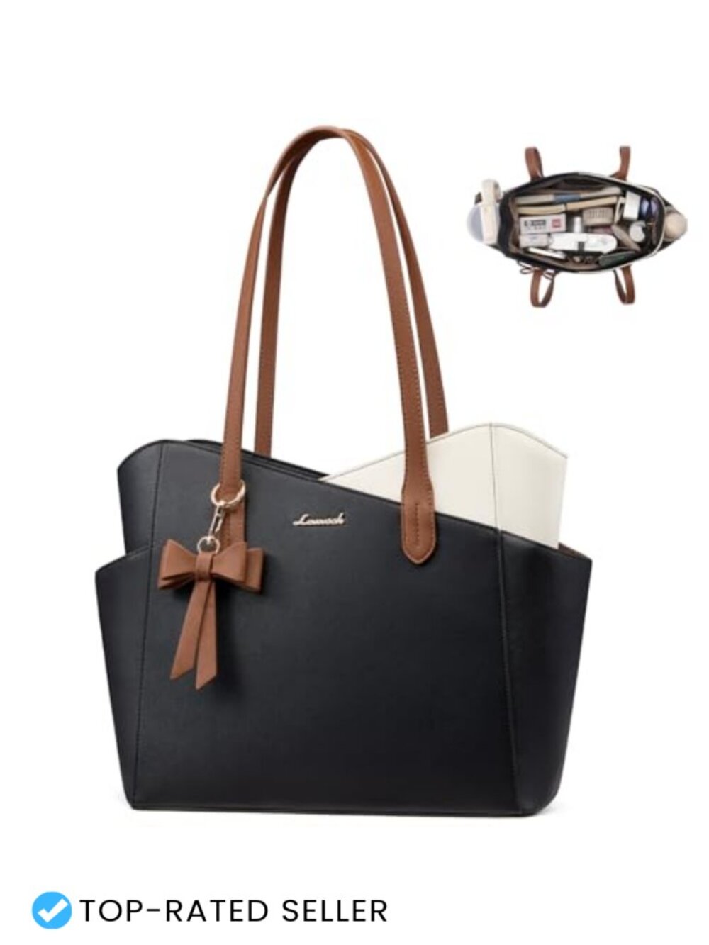 Small Structured PU Leather Tote Purse Satchel Shoulder Handbag